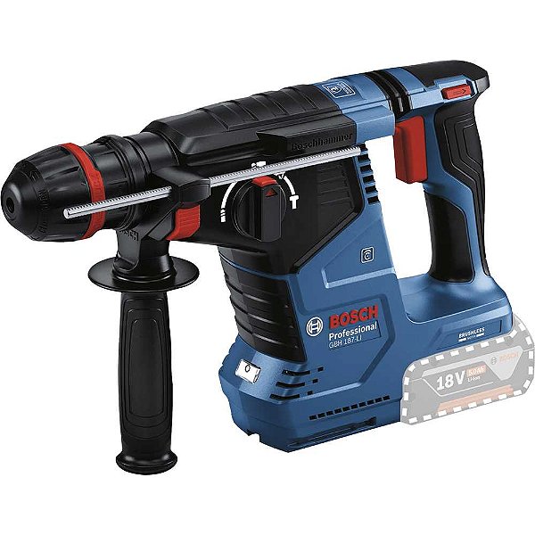 Martelete perfurador/rompedor a bateria 18V (não acompanha) SDS Plus GBH 187-LI 06119231E1 BOSCH