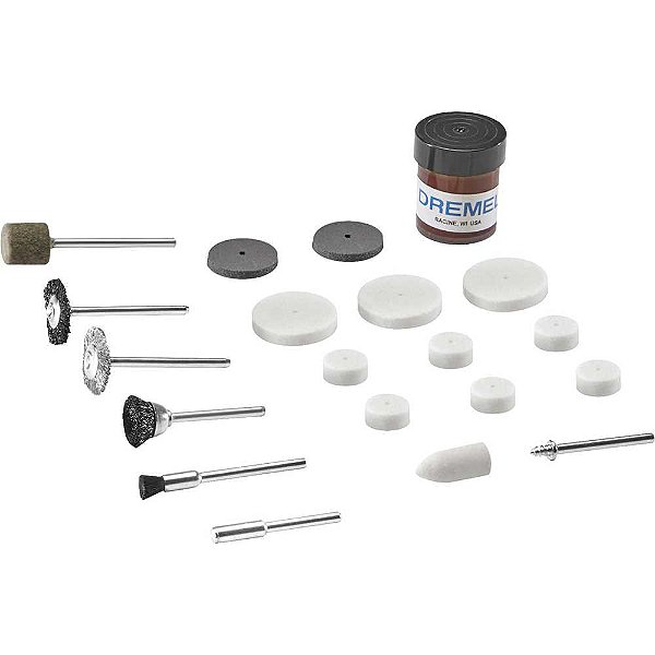 Jogo de acessórios para limpeza e polimento 20 peças 726 DREMEL
