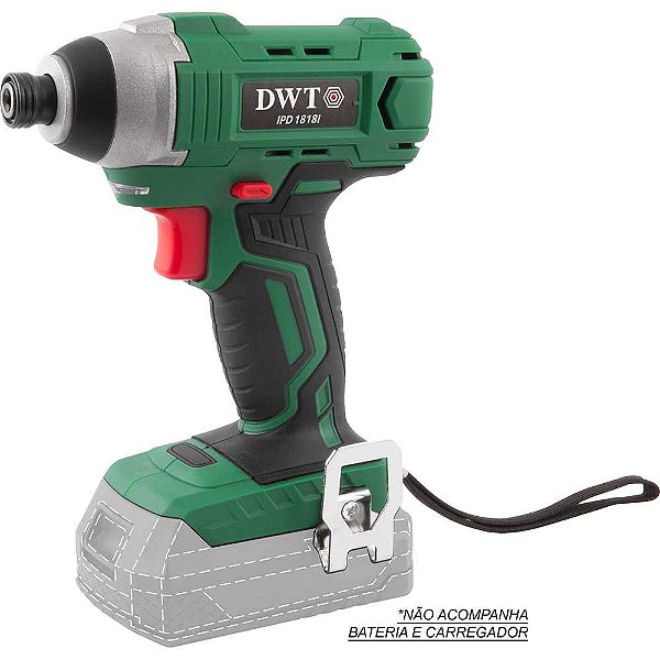 Parafusadeira de impacto bateria intercambiável de 18V (não acompanha) mandril de 1/4" IPD 1818I DWT