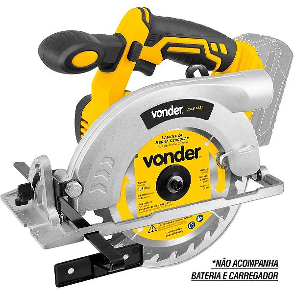 Serra circular bateria intercambiável de 18V 165mm sem bateria e sem carregador ISCV 1831 VONDER
