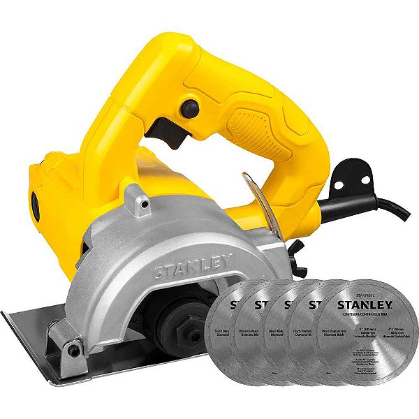 Serra mármore 4.3/8" 1.200W 127V com 5 discos SPT115WABR STANLEY