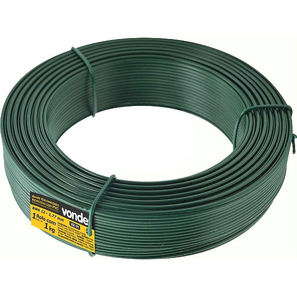 Arame revestido com PVC verde BWG 12 1kg VONDER