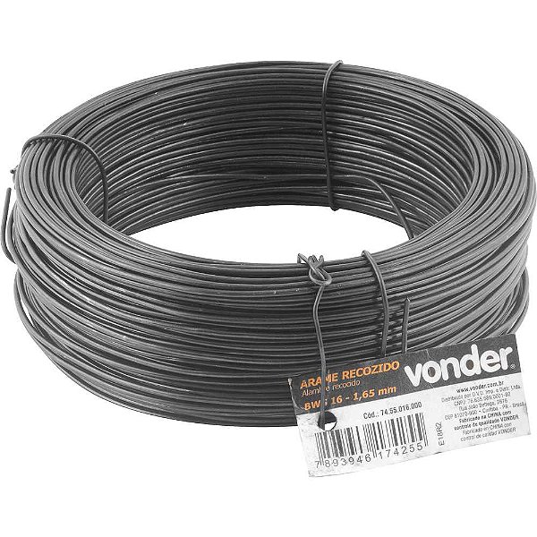 Arame recozido BWG 16 rolo com 1,0kg VONDER