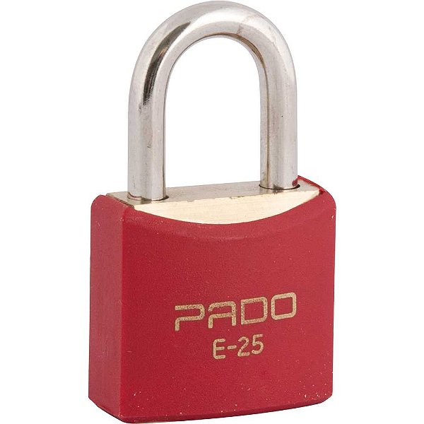 Cadeado de latão corpo plastificado 25,0mm vermelho 51016411 PADO
