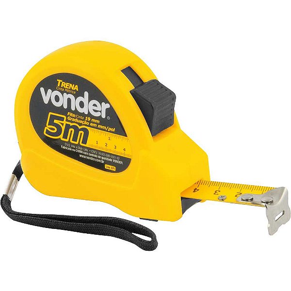 Trena curta de aço com 5m e trena chaveiro 2m TCV 2005 VONDER