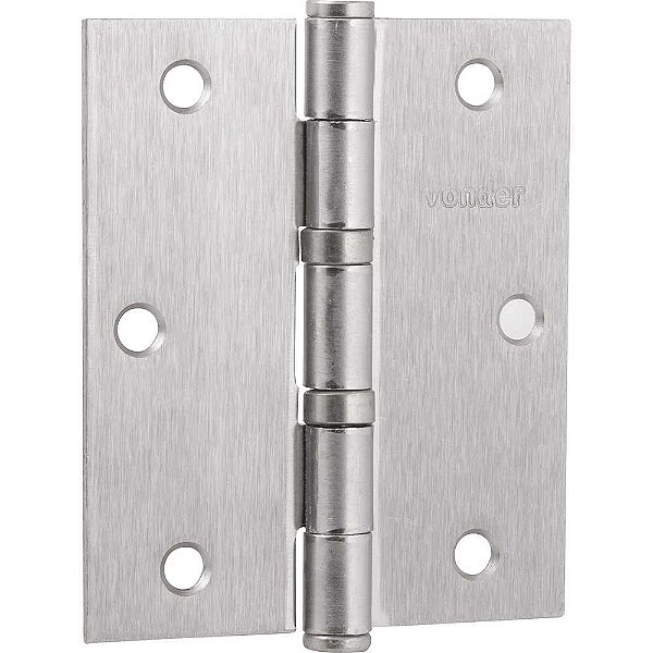 Dobradiça 3.1/2" com anel de rolamento niquelada com 3 peças VONDER