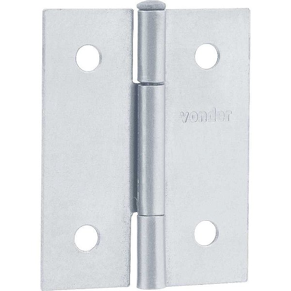 Dobradiça para porta 1.1/2" em ferro zincado VONDER - 24 unidades