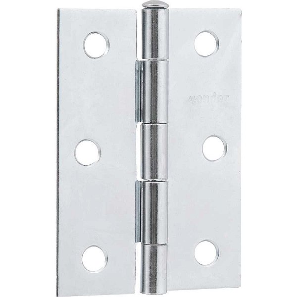 Dobradiça para porta 2.1/2" em ferro zincado VONDER - 24 unidades