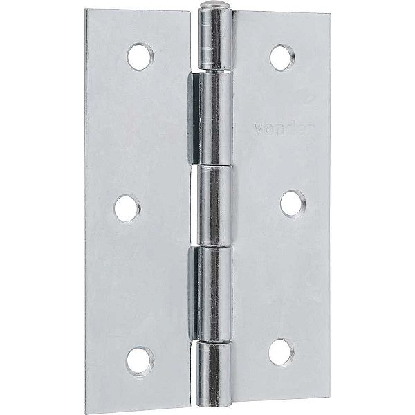 Dobradiça para porta 3.1/2" em ferro zincado VONDER - 24 unidades
