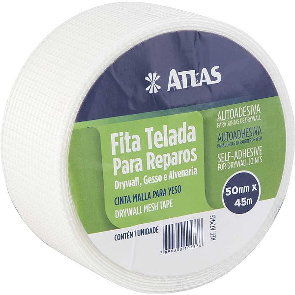 Fita telada para reparos em drywall 50mm x 45m AT2945 ATLAS