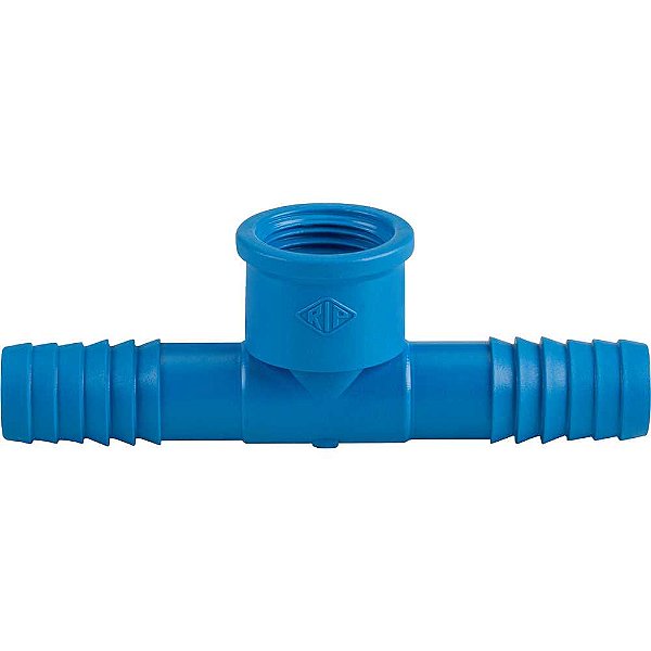 Tê com rosca interna para mangueira 1" polipropileno azul T53ZN REBOUÇAS - 25 unidades
