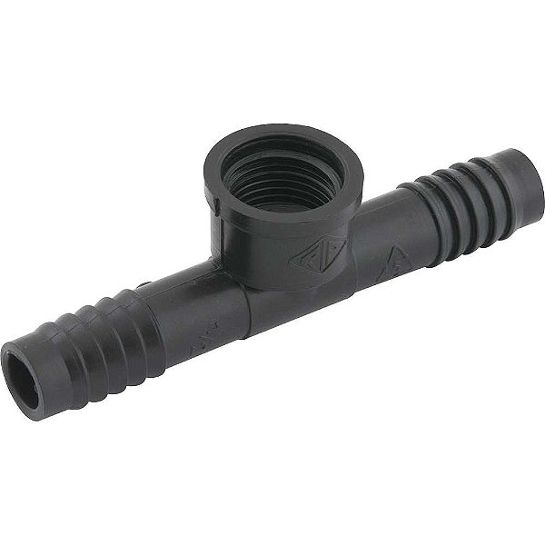 Tê com rosca interna para mangueira 1/2" polipropileno preto TE51N REBOUÇAS - 25 unidades