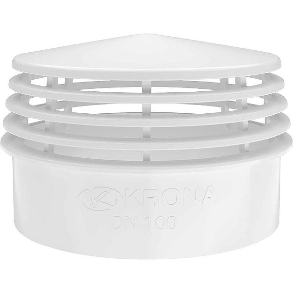 Terminal de ventilação para tubulação de esgoto DN 100 em PVC branco 1167 KRONA - 5 unidades
