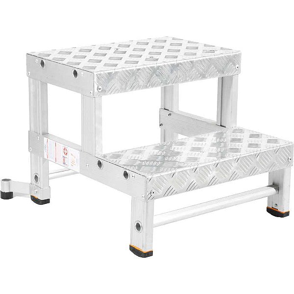 Escada banqueta industrial 2 degraus BI 401 ALULEV