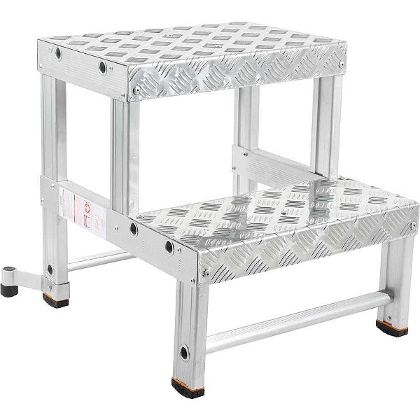 Escada banqueta industrial 2 degraus BI 501 ALULEV