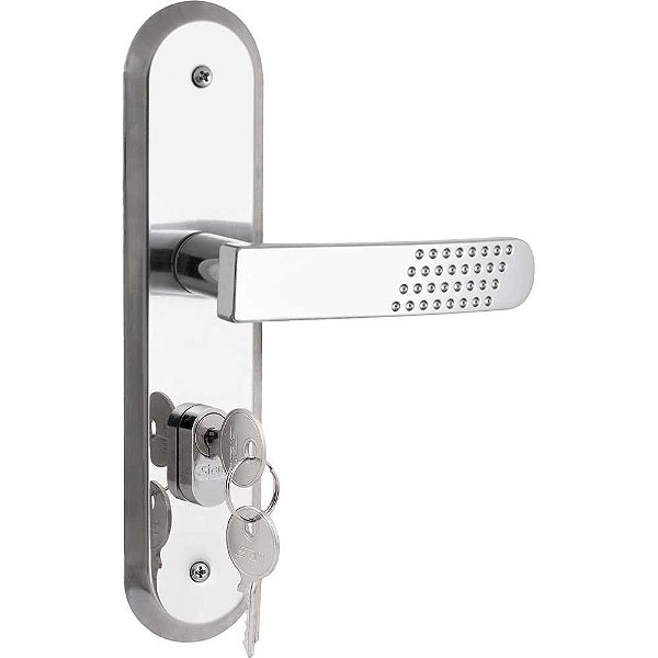 Fechadura externa espelho em aço inox modelo 1801/21 STAM