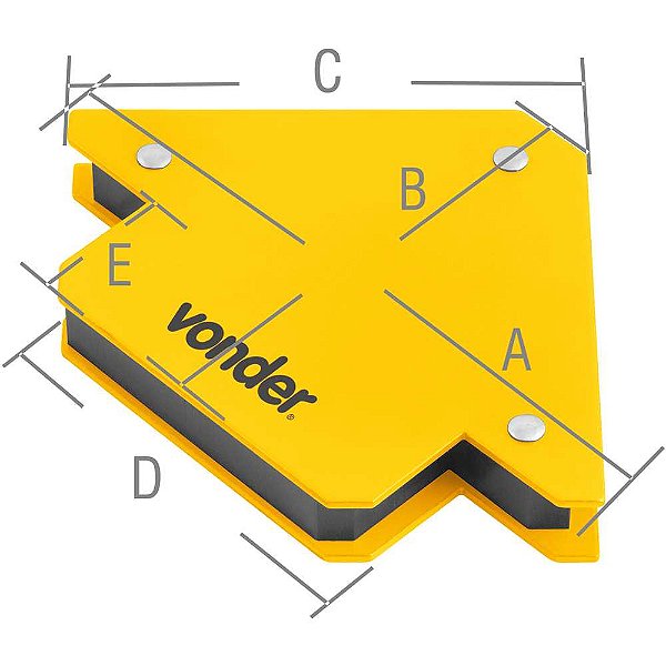 Esquadro magnético 10 kgf para soldador VONDER