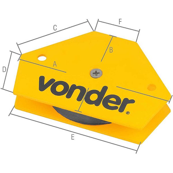 Esquadro magnético hexagonal 10 kgf para soldador VONDER