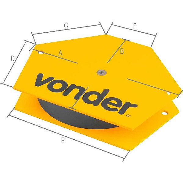 Esquadro magnético hexagonal 30 kgf para soldador VONDER