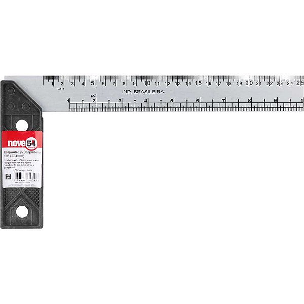 Esquadro para carpinteiro 10" com cabo plástico NOVE54