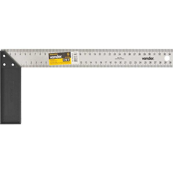 Esquadro para carpinteiro 12" com cabo plástico VONDER