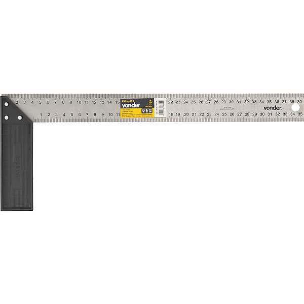 Esquadro para carpinteiro 14" com cabo plástico VONDER