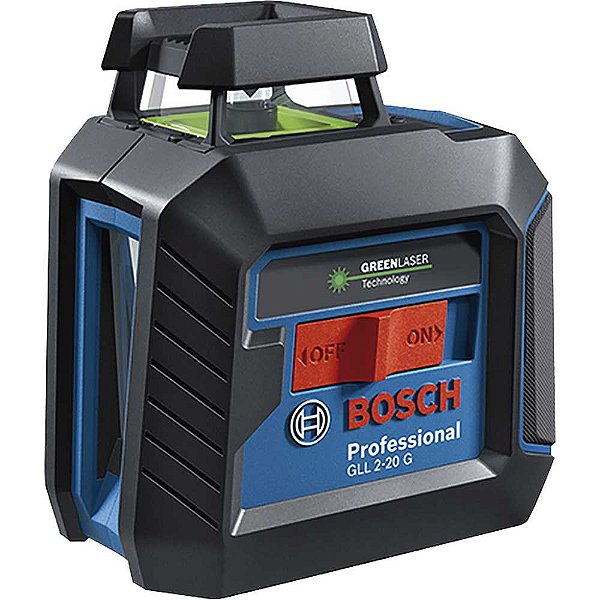 Nível a laser de 2 linhas verdes 10m (raio) precisão ± 0,4 mm/m com tripé e bolsa GLL 2-20g 0 601 065 001 BOSCH