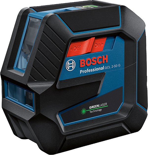 Nível a laser de 2 linhas verdes 50m precisão ± 0,3 mm/m com suporte rotativo tripe e bolsa GCL 2-50g 0601066M01 BOSCH