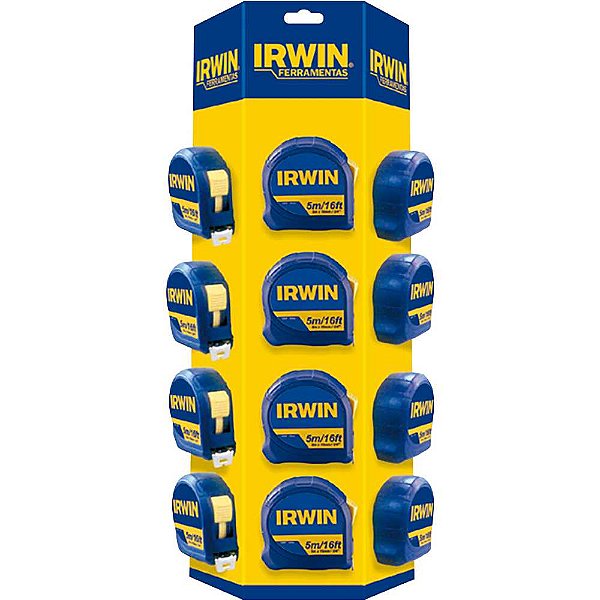 Trena curta com trava 5m x 19mm display com 12 peças IW45929 IRWIN