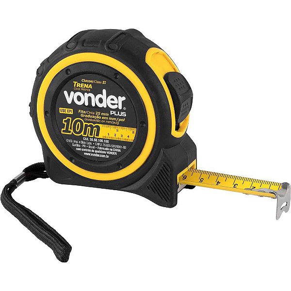 Trena curta de aço 10m x 25mm VONDER PLUS