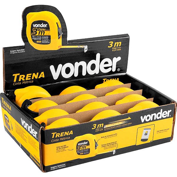 Trena curta de aço 3m x 12,5mm caixa com 12 VONDER