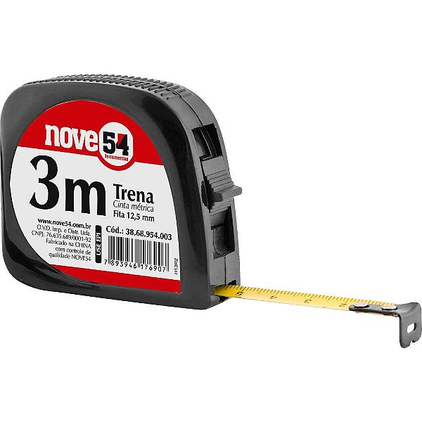 Trena curta de aço 3m x 12,5mm hobby NOVE54