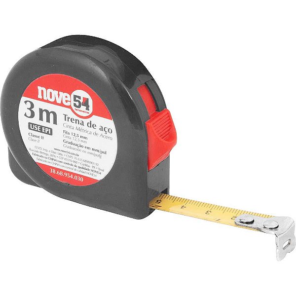 Trena curta de aço 3m x 12,5mm NOVE54