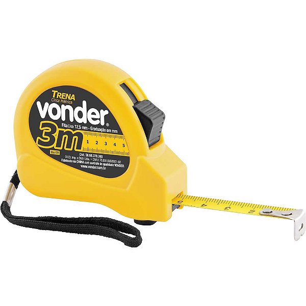 Trena curta de aço 3m x 12,5mm VONDER