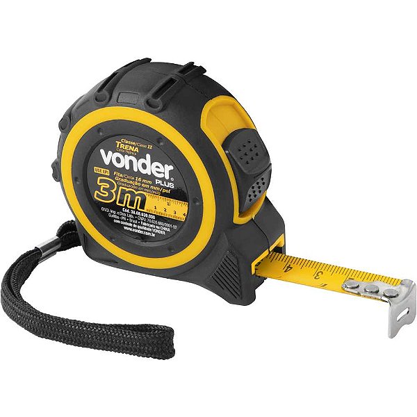 Trena curta de aço 3m x 16mm VONDER PLUS