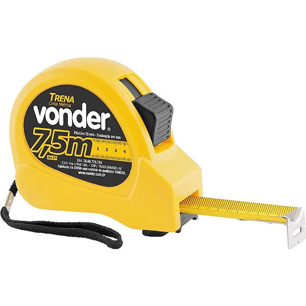 Trena curta de aço 7,5m x 25mm VONDER