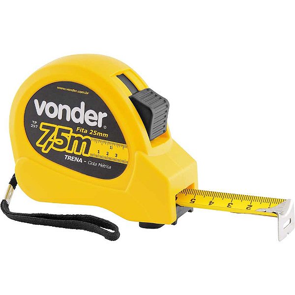 Trena curta de aço 7,5m x 25mm VONDER