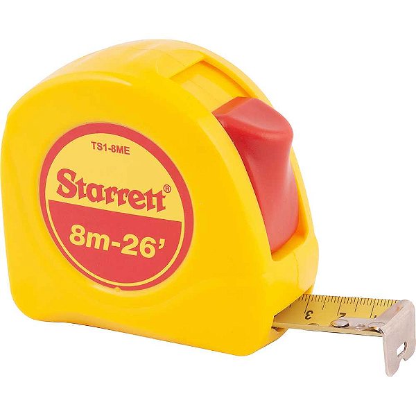 Trena curta de aço 8m x 25mm display com 6 peças DTS1-8ME STARRETT