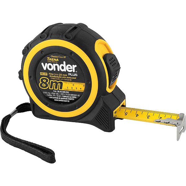 Trena curta de aço 8m x 25mm VONDER PLUS