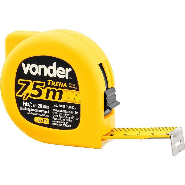 Trena de aço 7,5m x 25mm VONDER