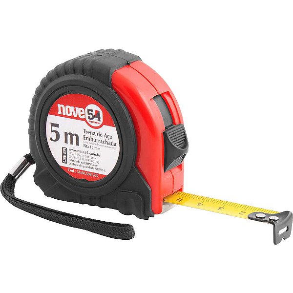 Trena de aço emborrachada 5m x 19mm NOVE54