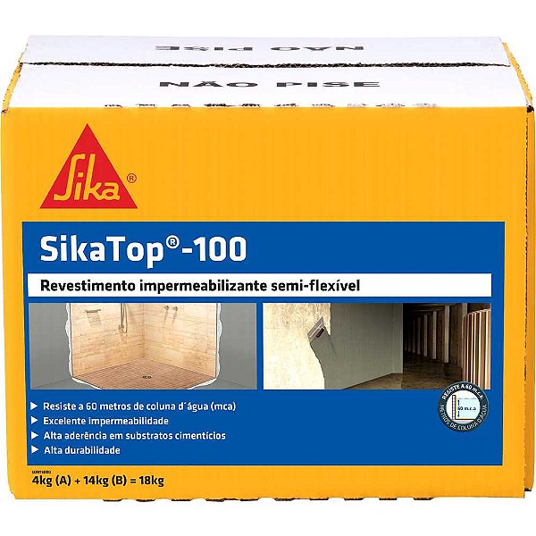 Revestimento impermeabilizante 18kg TOP 100 SIKA