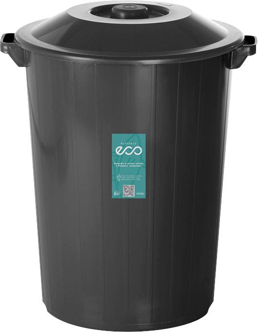 Lixeira plástica 35 litros preta Eco 375LP PLASVALE