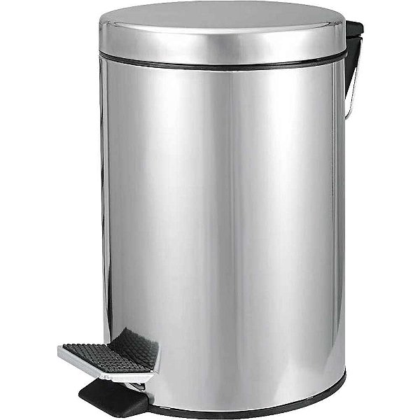 Lixeira redonda 3 litros inox cinza VONDER