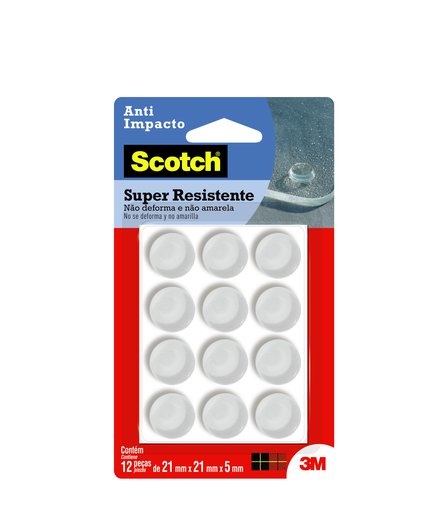 Protetor anti-impacto redondo 21mm x 5mm transparente com 12 peças HB004263099 3M