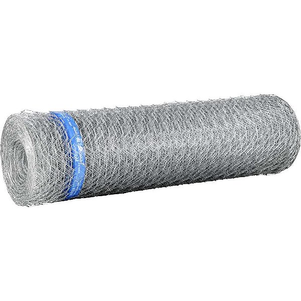 Tela metálica hexagonal pinteiro malha 1" 22 BWG x 1,2m com 50m MORLAN