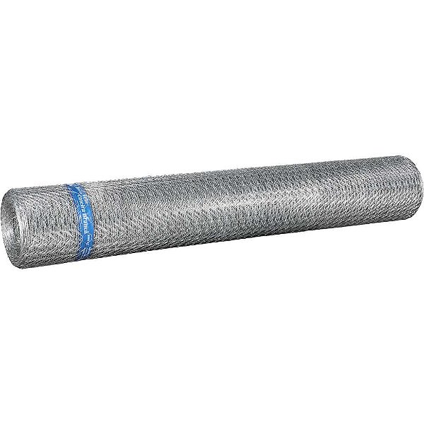 Tela metálica hexagonal pinteiro malha 1" 22 BWG x 1,5m com 50m MORLAN