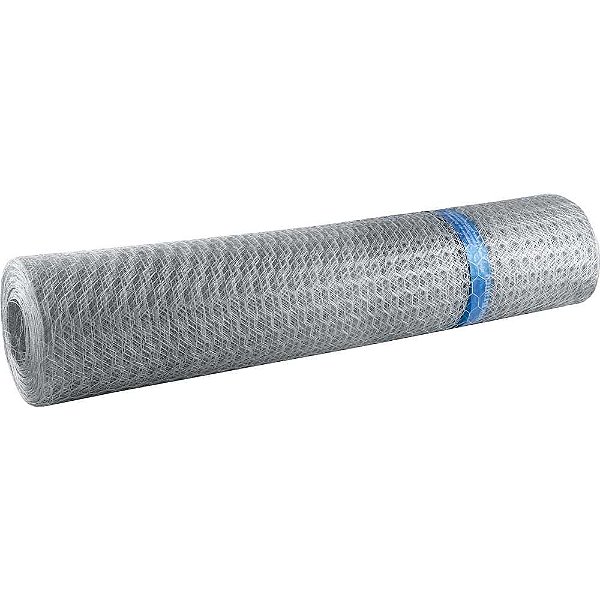 Tela metálica hexagonal pinteiro malha 1" 24 BWG x 1,0m com 50m MORLAN