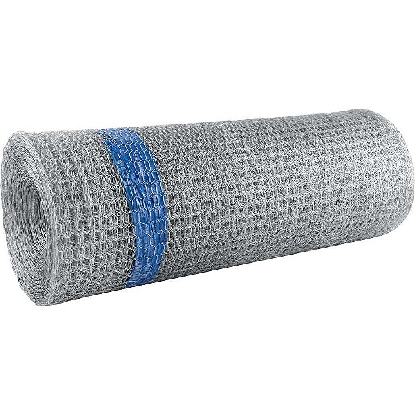 Tela metálica hexagonal viveiro malha 1/2" 26 BWG x 0,6m com 50m MORLAN