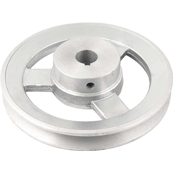 Polia de alumínio 1 canal perfil A 150mm com furo de 3/4" - 19,1mm VONDER